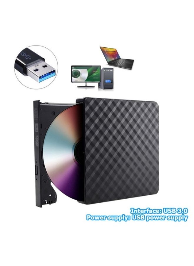 BURAQ 633 Rhombus Pattern USB3.0 Computer Laptop External Optical Drive Burner DVD Write(White)  - Image 2