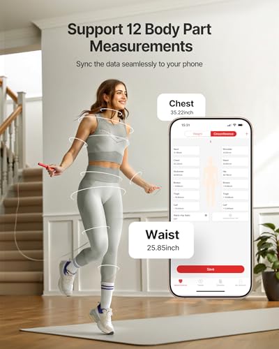 FITINDEX Body Measuring Tape, Accurate Bluetooth Measuring Tape for Body Measurements, Smart Body Tape Measure Retractable with 12 Body Parts Measure for Weight Loss Fitness Muscle Gain, Sync with APP - Image 2