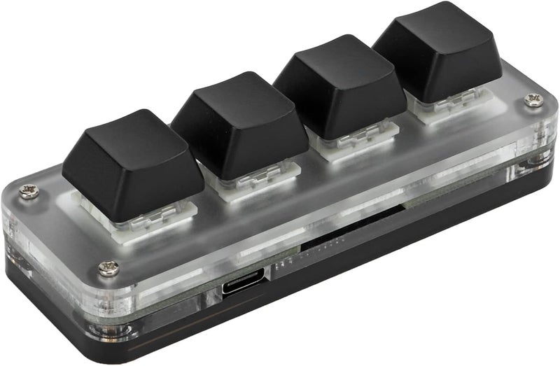 HEEPDD Mini Keyboard 4, 4 Key Mechanical Gaming Keypad for Office and Gaming Mini Keyboard, Acrylic Material, RGB Backlight, Nan Security Accessories - Image 5