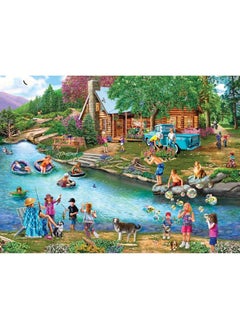 Bits and Pieces Bits and Pieces â€“ 4-in-1 Multi-Pack - 1000 Piece Jigsaw Puzzles for Adults â€“ 1000 pc River Escapades Puzzle Set Bundle by Artist Mary Thompson - 20" x 27"  - Image 1
