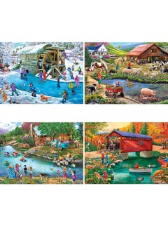 Bits and Pieces Bits and Pieces â€“ 4-in-1 Multi-Pack - 1000 Piece Jigsaw Puzzles for Adults â€“ 1000 pc River Escapades Puzzle Set Bundle by Artist Mary Thompson - 20" x 27"  - Image 2