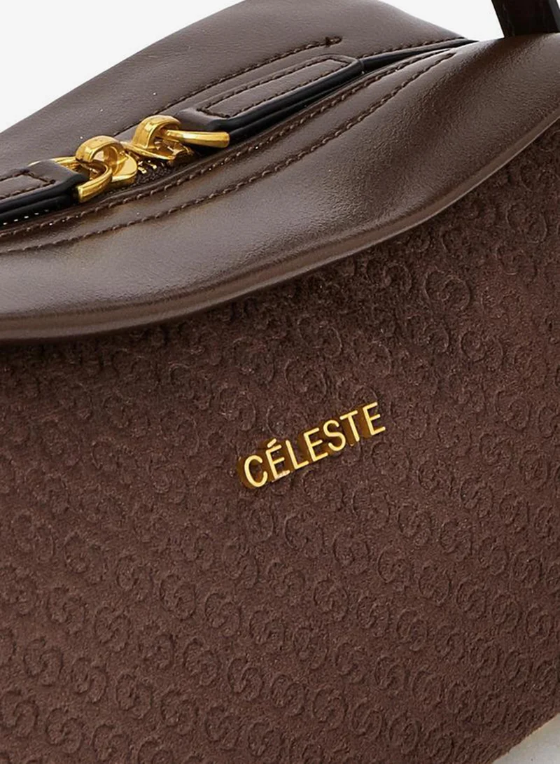 Celeste BROWN Monogram Crossbody Bag With Adjustable Strap for Women | Best Price UAE