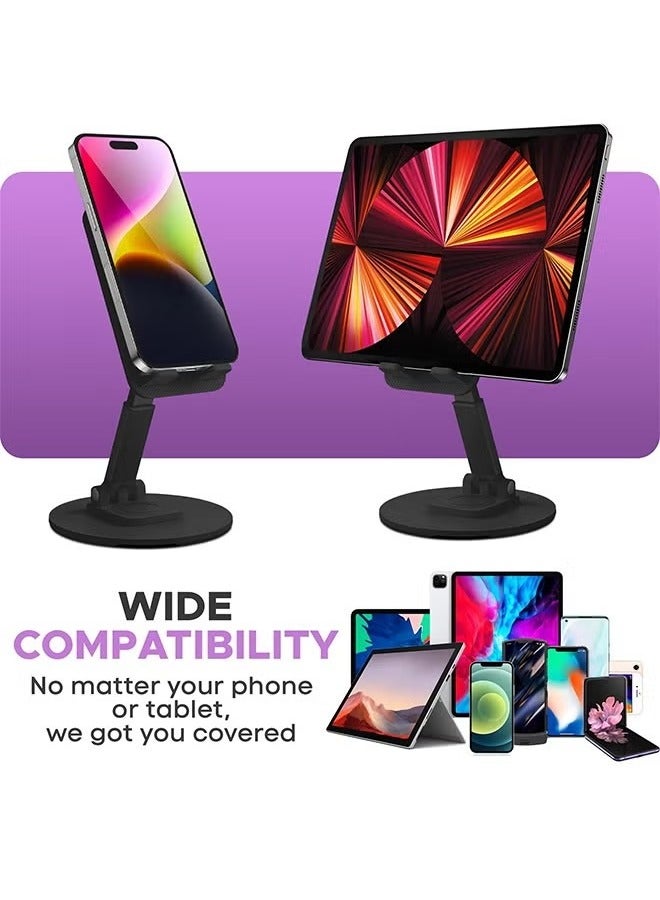 HIAS Adjustable iPhone Holder Stand - Foldable Phone Stand for Desk & Office, Compatible with iPhone 16/15 Series, Galaxy S24/S23, Xiaomi, HONOR & Most Smartphones - Sturdy & Portable - Image 5