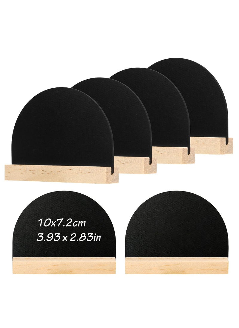 Y&D Mini Chalkboard Signs with Easel Stand, 6-Pack Half Circle Double Sided Wooden Chalkboards for Desktop, Food Signs, Wedding Message Boards, Place Cards, and Event Decorations  - Image 1