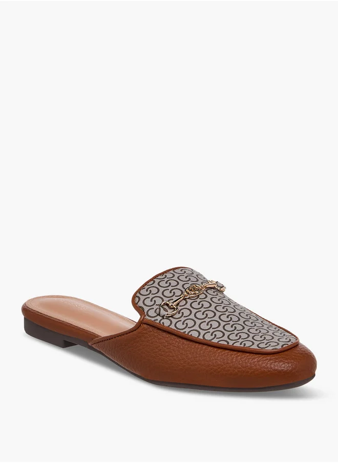 Celeste Women's Monogram Print Slip-On Mules