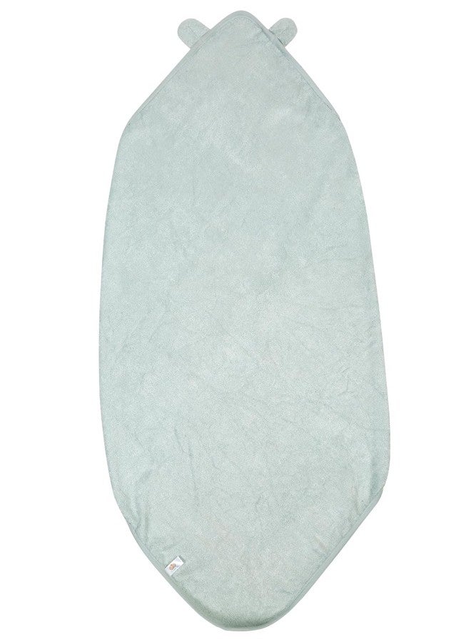 CREEVA Cuddle Baby/Kids Hooded Bath Towel in Pastel Green – Soft Bamboo Cotton with Cute Cartoon Face & 3D Ears 100% Bamboo Cotton, Super Absorbent Bath Wrap for Newborns & Toddlers | (0-5 Years) - Image 5