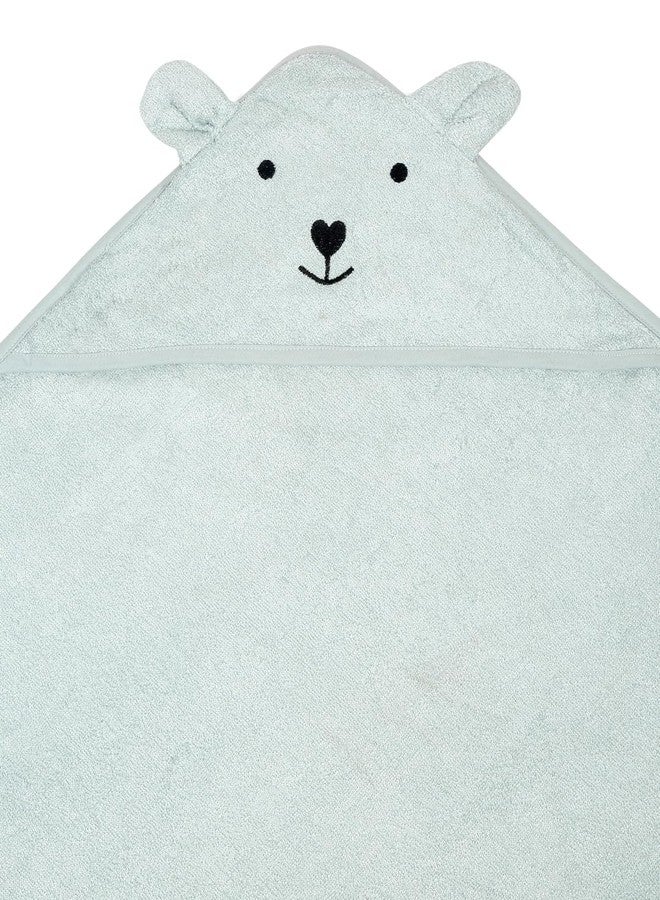 CREEVA Cuddle Baby/Kids Hooded Bath Towel in Pastel Green – Soft Bamboo Cotton with Cute Cartoon Face & 3D Ears 100% Bamboo Cotton, Super Absorbent Bath Wrap for Newborns & Toddlers | (0-5 Years) - Image 3