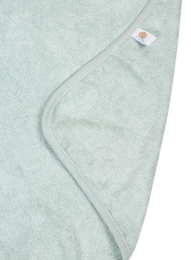 CREEVA Cuddle Baby/Kids Hooded Bath Towel in Pastel Green – Soft Bamboo Cotton with Cute Cartoon Face & 3D Ears 100% Bamboo Cotton, Super Absorbent Bath Wrap for Newborns & Toddlers | (0-5 Years) - Image 4