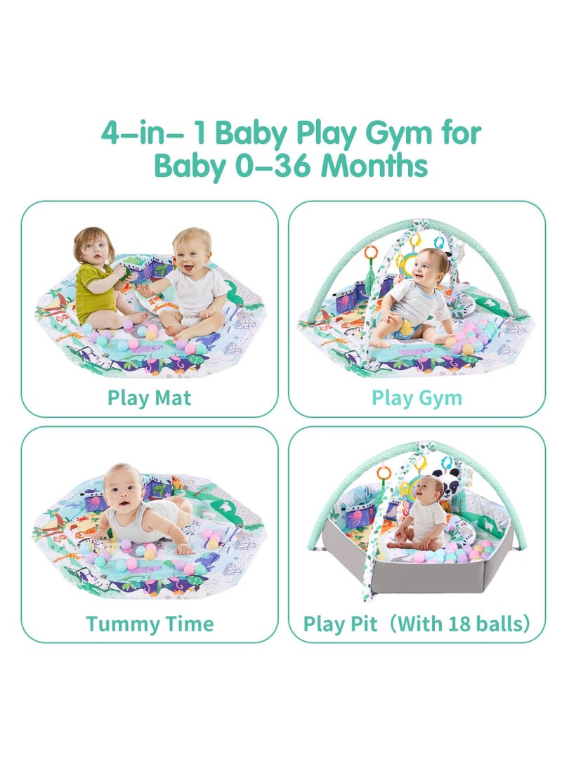 Baby Play Gym & Activity Mat Washable Baby Activity Play Mat with 18 Balls Infant Play Mat & Sensory Development Mat for Toddler - Image 5