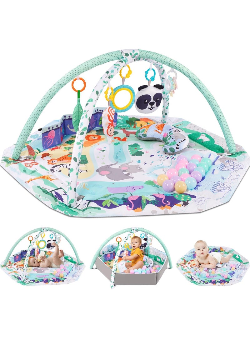 Baby Play Gym & Activity Mat Washable Baby Activity Play Mat with 18 Balls Infant Play Mat & Sensory Development Mat for Toddler - Image 1