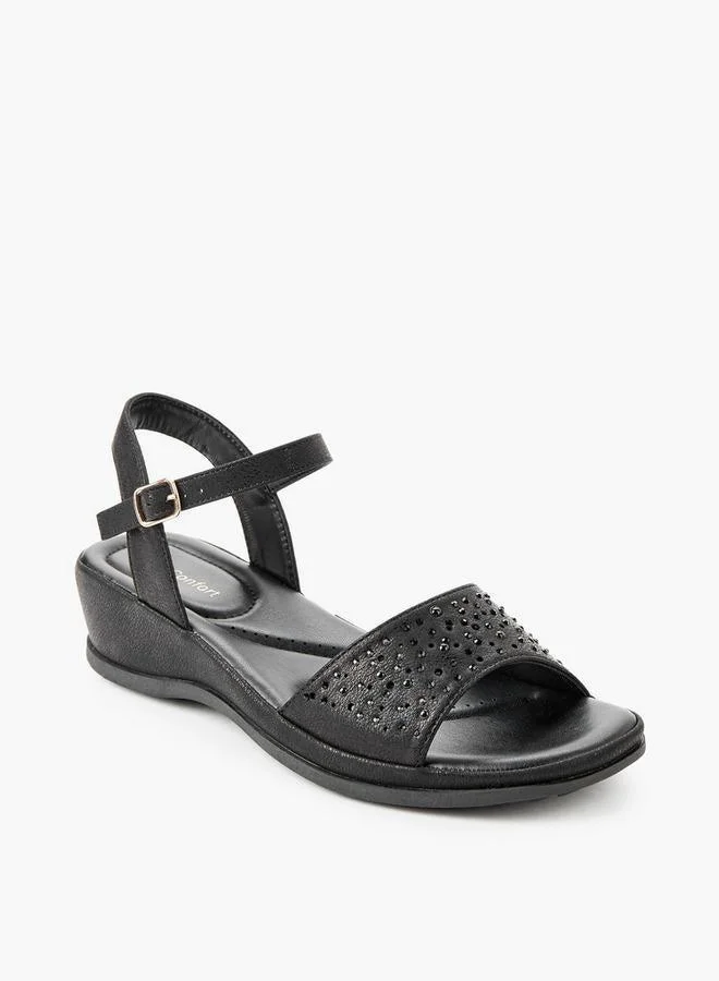 لو كونفورت Women Embellished Wedge Heel Sandals