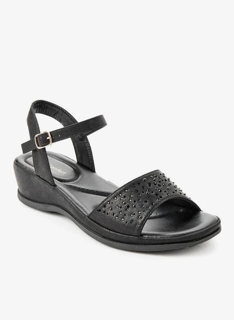 لو كونفورت Women Embellished Wedge Heel Sandals