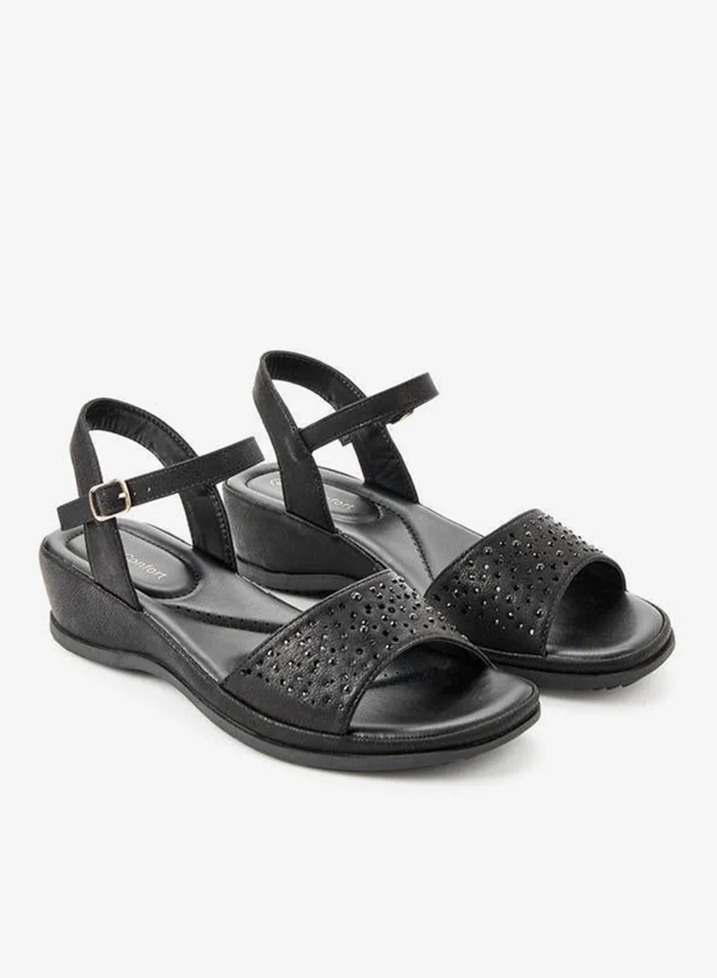 لو كونفورت Women Embellished Wedge Heel Sandals