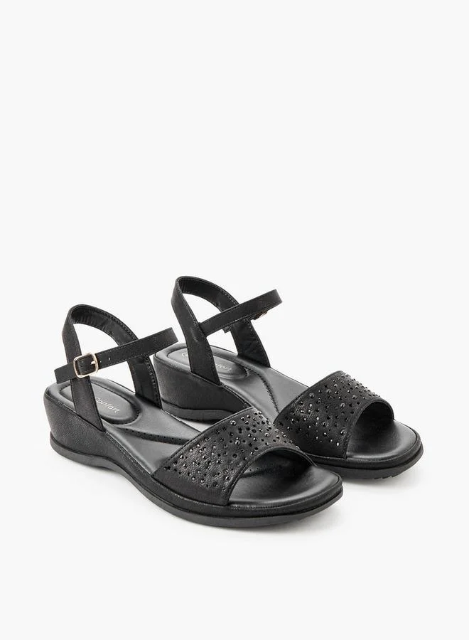 لو كونفورت Women Embellished Wedge Heel Sandals
