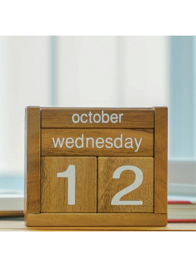 BSIRI Wooden Desk Calendar - Mini Decor Perpetual Calendar Gifts Dad Gifts Mom Office Block Kitchen Home Gifts Monthly Small Planner Family Birthday Calendar Tags Perpetual For New Year - Image 4
