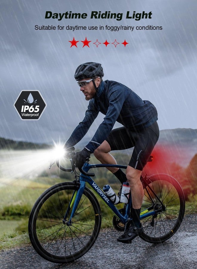 Cuvccn 2026 New 1000 Lumen Super Bright Bike Lights with Side Light, 4+6 Modes Rechargeable Bicycle Lights Front & Rear, IP65 Waterproof Bike Headlight for Day/Night Riding Safety, Scooter Accessories - Image 5
