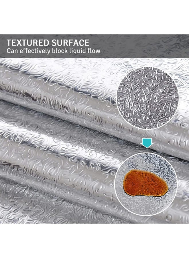 DELGREEN 1 Roll Kitchen Backsplash Wallpaper Peel and Stick Aluminum Foil Contact Paper Self Adhesive Oil-Proof Waterproof Heat Resistant Wall Sticker for Countertop Drawer Liner Shelf Liner(40*500CM) - Image 5