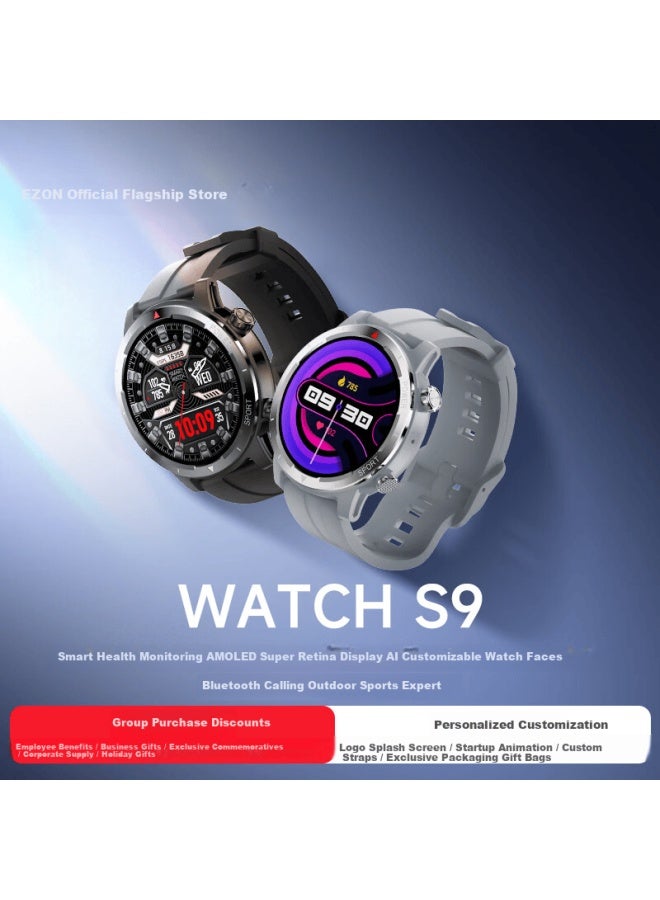 Ezon Smart Music Payment Sports Watch Gps Professional Running Heart Rate Monitor S9 Black - Image 1