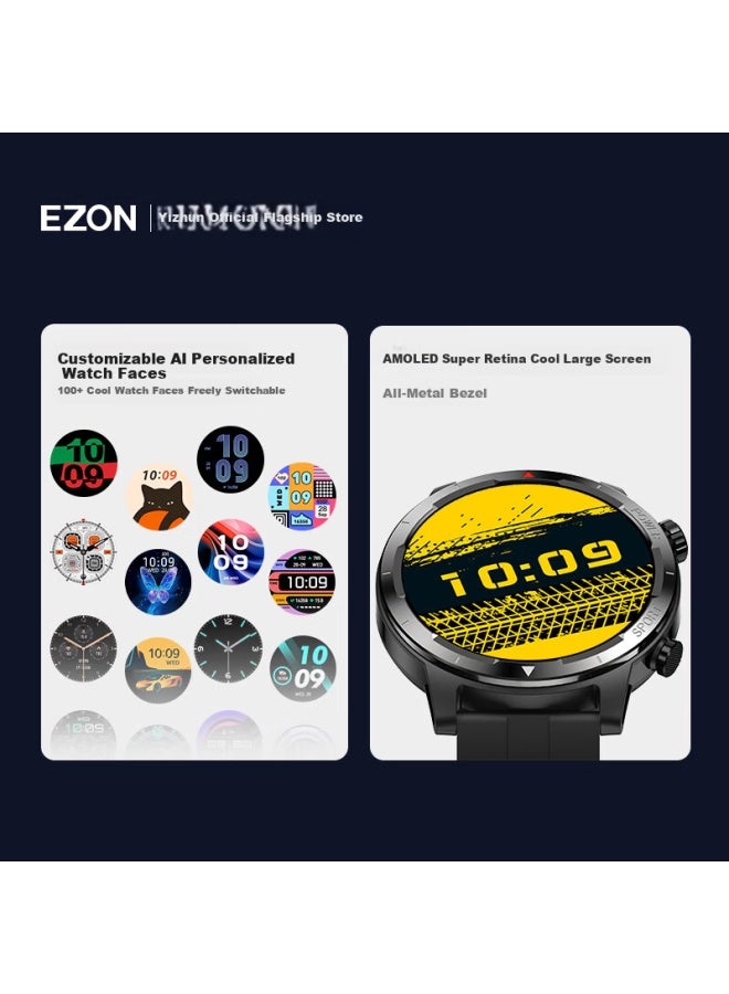 Ezon Smart Music Payment Sports Watch Gps Professional Running Heart Rate Monitor S9 Black - Image 2
