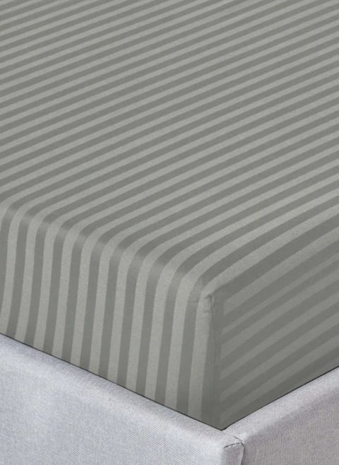 Light Grey Striped Sheet Set Deep Pockets Machine Washable Soft Cotton150x200+25cm