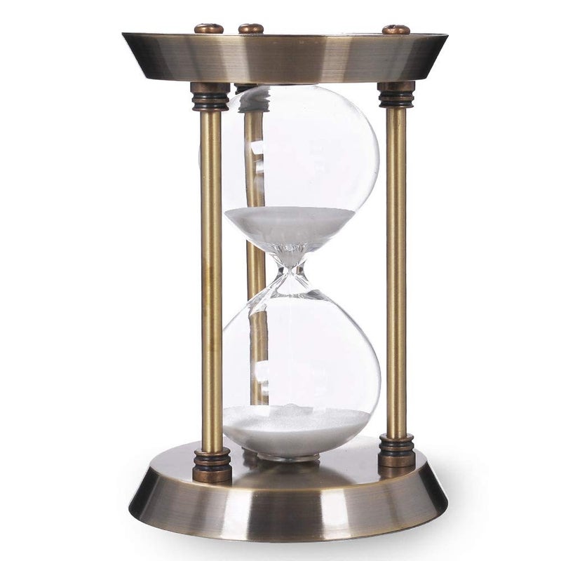 AKAKA MUNING 60 Minute Hourglass Sand Timer with Metal Frame, Big Size Antique Sand Clock, Bronze - Image 3