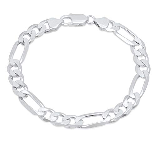 Parnika Formerly MJ 925 High Polish Figaro Design Silver Bracelet in Pure 92.5 Sterling Silver for Boys/Men | Gift for Him | (5.00, Grams) - Image 1