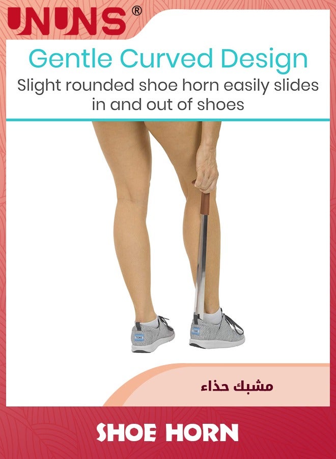 UNUNS Shoe Horn Long Handle for Seniors,Metal Long Shoehorn Boot Horn for Boots,42CM Boot Horn with Leather Handle Extra Long Shoe Horn for Men Women Kids - Image 4