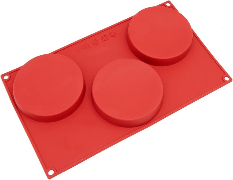 Freshware 3Cavity Silicone Disc Cake Pie Custard Tart and Resin Coaster Mold - Image 1