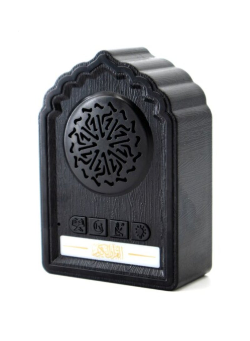 Equantu QB812 Holy Wall Speaker Bluetooth Al-Quran Light Speaker SQ669 Wireless Speaker With Night Light Quran Speaker Quran Wall Speaker 24-Hours Loop Play Back Quran Content Ruqyah ZIKIR Dua For Disease 3-Pin Wall Plug Black - Image 1