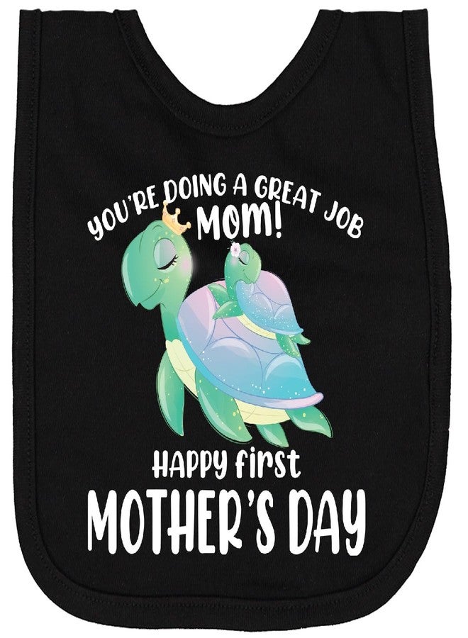 inktastic Happy 1st Mother's Day - Turtle Newborn Bib Black 40e6b - Image 1