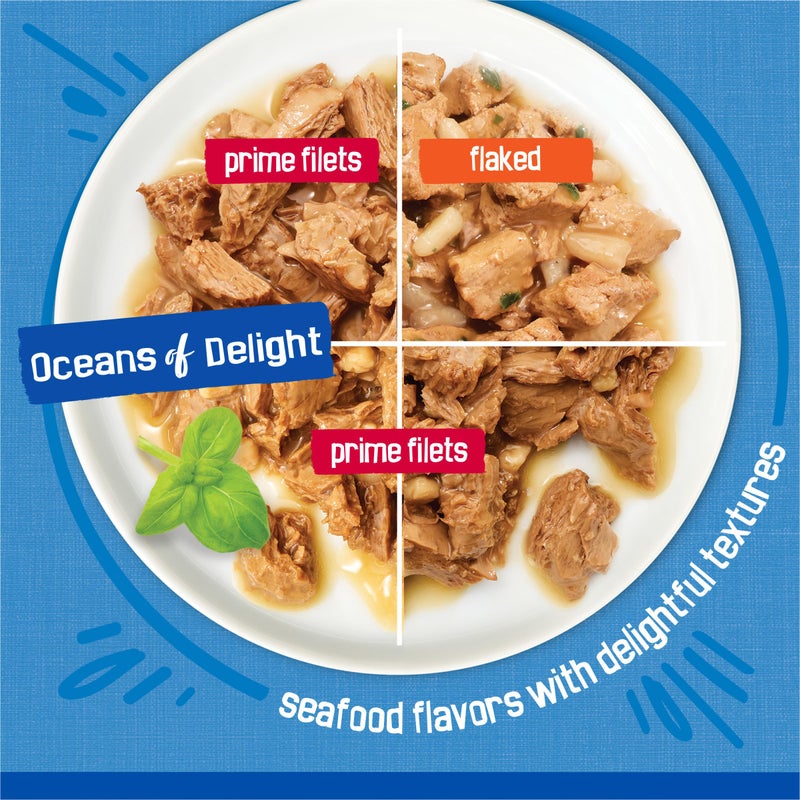 Friskies Purina Friskies Wet Cat Food Variety Pack, Oceans of Delight Flaked and Prime Filets - (Pack of 40) 5.5 oz. Cans - Image 4
