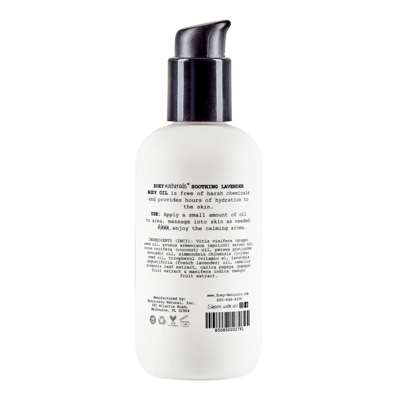 Absolutely Natural Zoey Naturals Soothing Lavender Body Oil for Kids and Babies Calming Moisturizing Hydrating Made in USA - Image 3