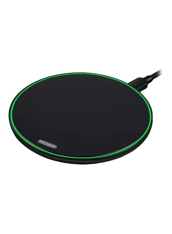 ZapLin Wireless Fast Charger Pad For Apple iPhone 11/11 Pro/XS/XR/8/8 Plus/Samsung Galaxy S9+/S8+/S7/Note 9 Black/Green，, 1 Type-C Charging Cable - Image 1