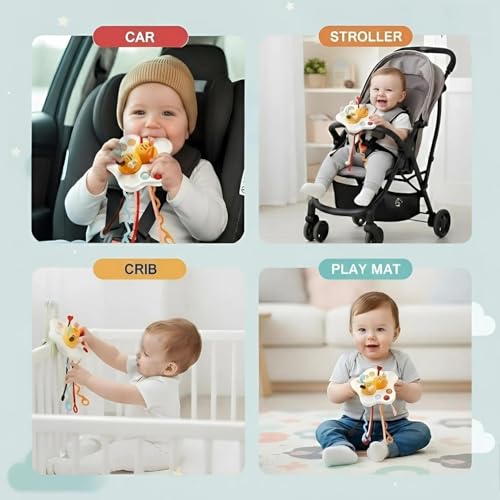 Brand Conquer Montessori Toys for 1 Year Old Boy, Toddler Fidget Sensory Airplane Travel Toys for Toddlers 1-3 - Toddler Stocking Stuffers One Year Old Boy Birthday Gift (Pull String Toy) - Image 5