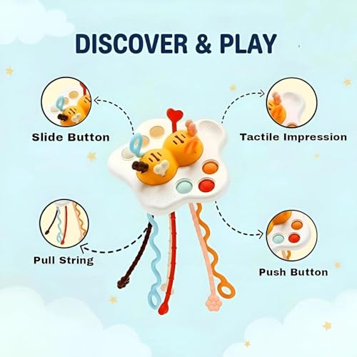 Brand Conquer Montessori Toys for 1 Year Old Boy, Toddler Fidget Sensory Airplane Travel Toys for Toddlers 1-3 - Toddler Stocking Stuffers One Year Old Boy Birthday Gift (Pull String Toy) - Image 4