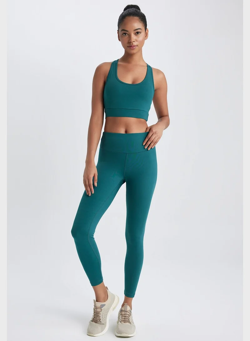 DeFacto Sleeveless Printed Plunge Sport Bra