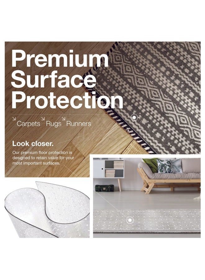 ExactMade Clear Carpet Runner, USA Made, Safe, 24 x 48 Inch, 2mm Thick Cleated Vinyl, Clear Vinyl Carpet Protector for Rug, Plastic Runner for Carpet Protection - Image 3