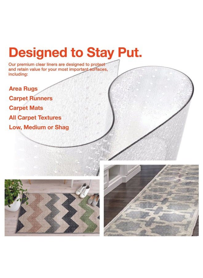 ExactMade Clear Carpet Runner, USA Made, Safe, 24 x 48 Inch, 2mm Thick Cleated Vinyl, Clear Vinyl Carpet Protector for Rug, Plastic Runner for Carpet Protection - Image 5