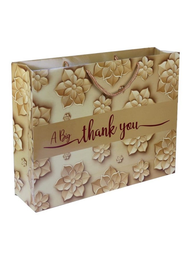Arrow Paper Products A Big Thank You Golden Design Printed Gift Bags For Gifting | Weddings | Birthday | Holiday Presents (Size 12 X 16 X 4 Inch | Pack of 25) - Image 1