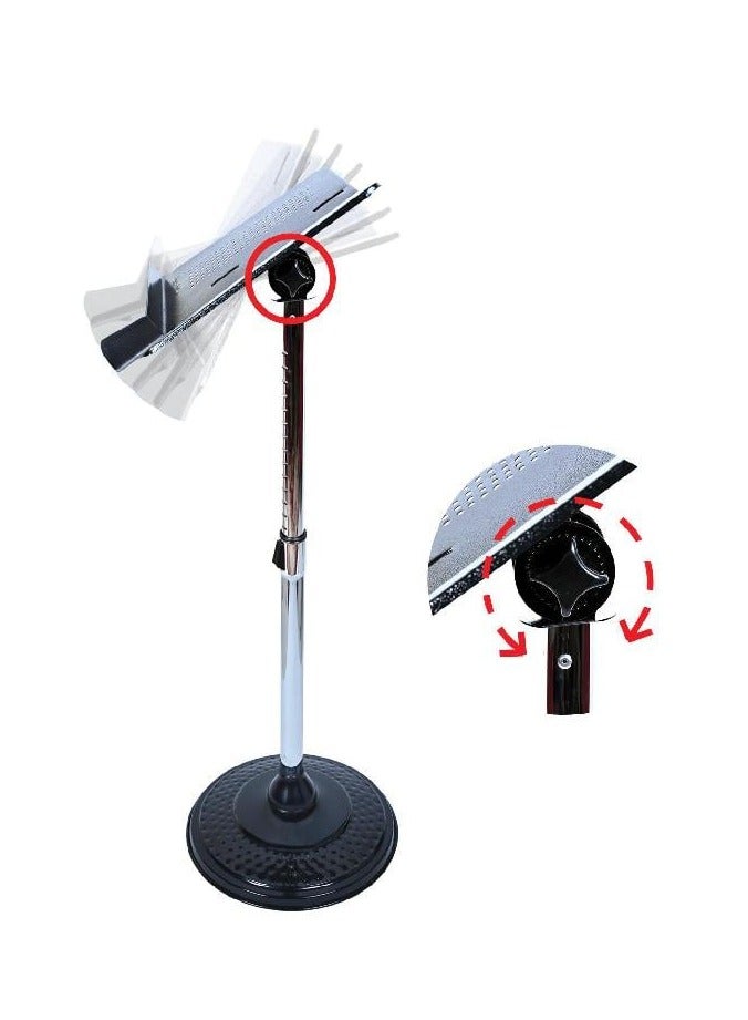 Generic Holy Quran stand with wooden head, steel base, 90 degree rotation axis (wooden head)black - Image 4