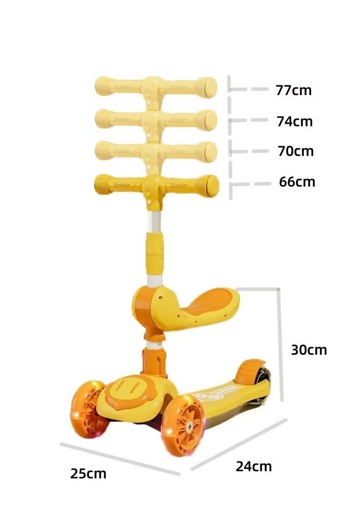 هيكوموني سكوتر ثلاثي العجلات للأطفال مع عجلات LED مضيئة للأطفال الصغار من البنات والأولاد، 3 ارتفاعات قابلة للتعديل، إمالة للتوجيه، سطح عريض للغاية، عجلات مضيئة للأطفال من سن 3 إلى 6 سنوات - Image 2