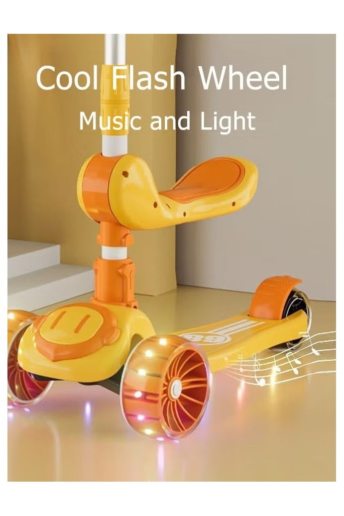 هيكوموني سكوتر ثلاثي العجلات للأطفال مع عجلات LED مضيئة للأطفال الصغار من البنات والأولاد، 3 ارتفاعات قابلة للتعديل، إمالة للتوجيه، سطح عريض للغاية، عجلات مضيئة للأطفال من سن 3 إلى 6 سنوات - Image 3