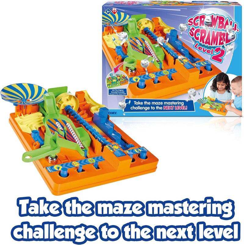 تومي لعبة TOMY Screwball Scramble المستوى 2 للأطفال الرجعية، لعبة لوحية تعليمية للأطفال في مرحلة ما قبل المدرسة، لعبة ألغاز عائلية، لعبة للأطفال من سن 5 و6 و7 و8 و9 سنوات للبنين والبنات، متعددة الألوان، T73109FR - Image 2
