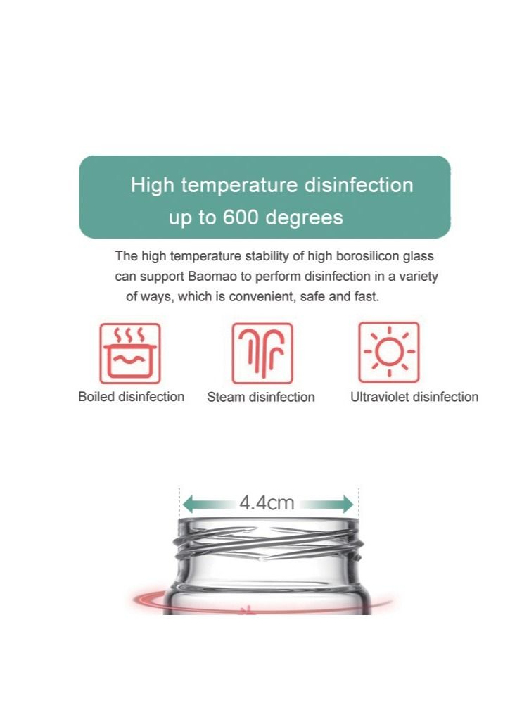 لوكو زجاجة رضاعة زجاجية رقبة واسعة 150 مل  -2 زجاجه - Image 3