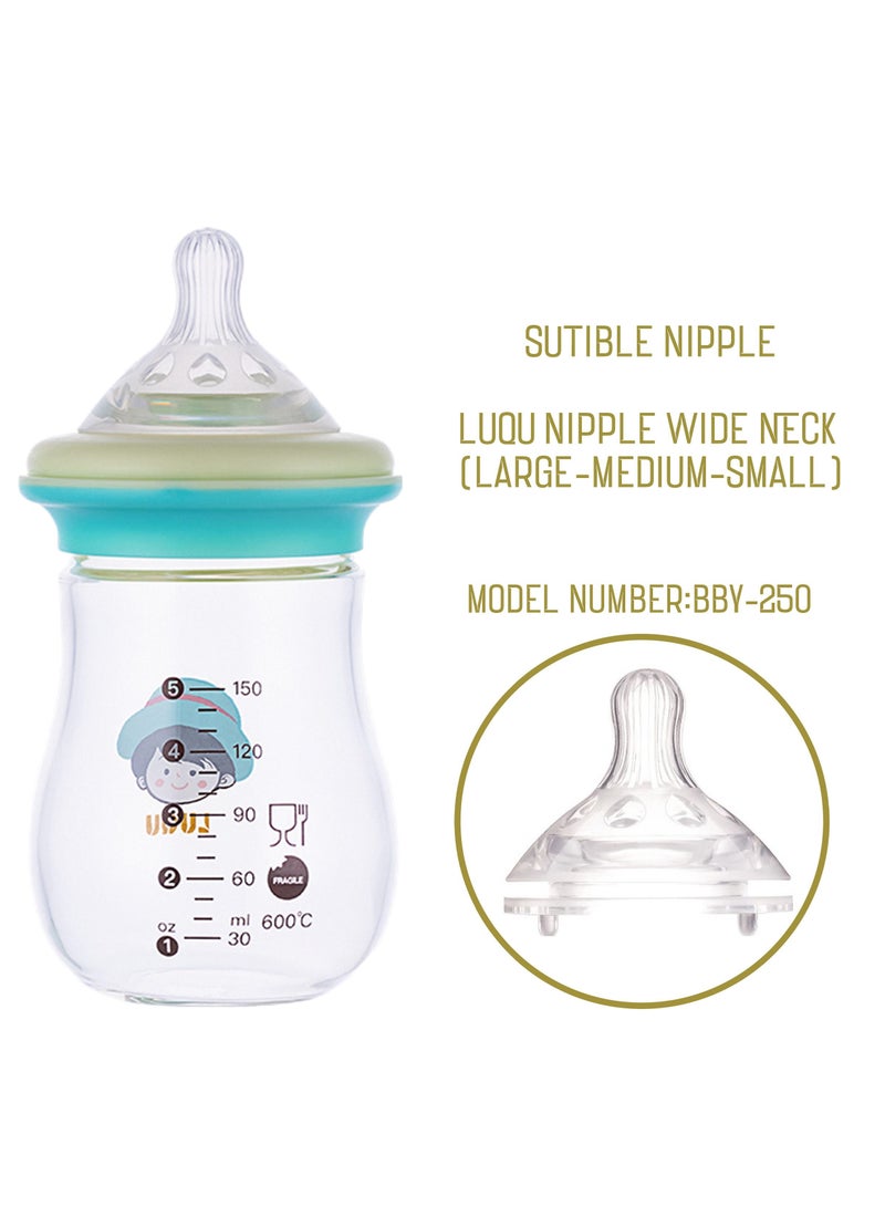 لوكو زجاجة رضاعة زجاجية رقبة واسعة 150 مل  -2 زجاجه - Image 5