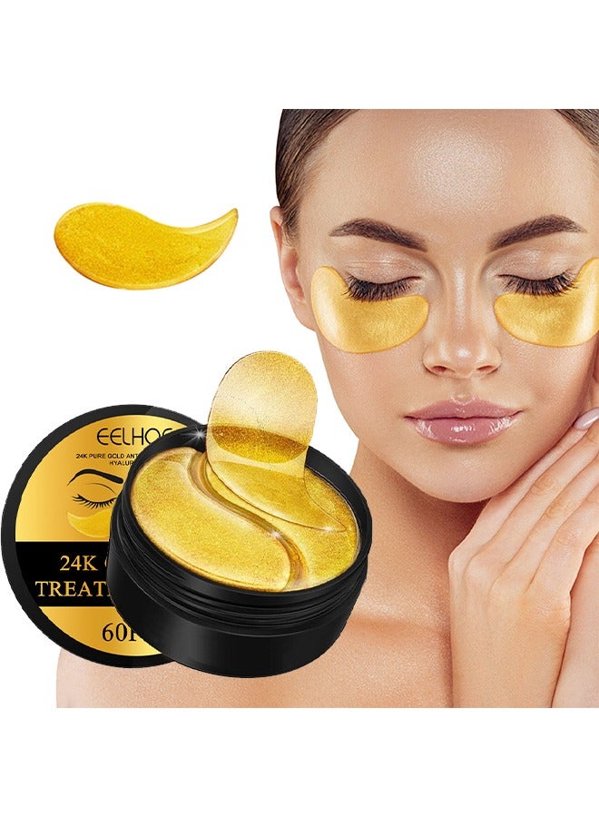 إيلهو قناع علاج العين الذهبي عيار 24 قيراطا 60 قطعة ، له تأثير في تقليل الوذمة ، والقضاء على التجاعيد والهالات السوداء تحت العينين ، وتقليل شيخوخة بشرة العين ، ومناسب لجميع أنواع البشرة - Image 1