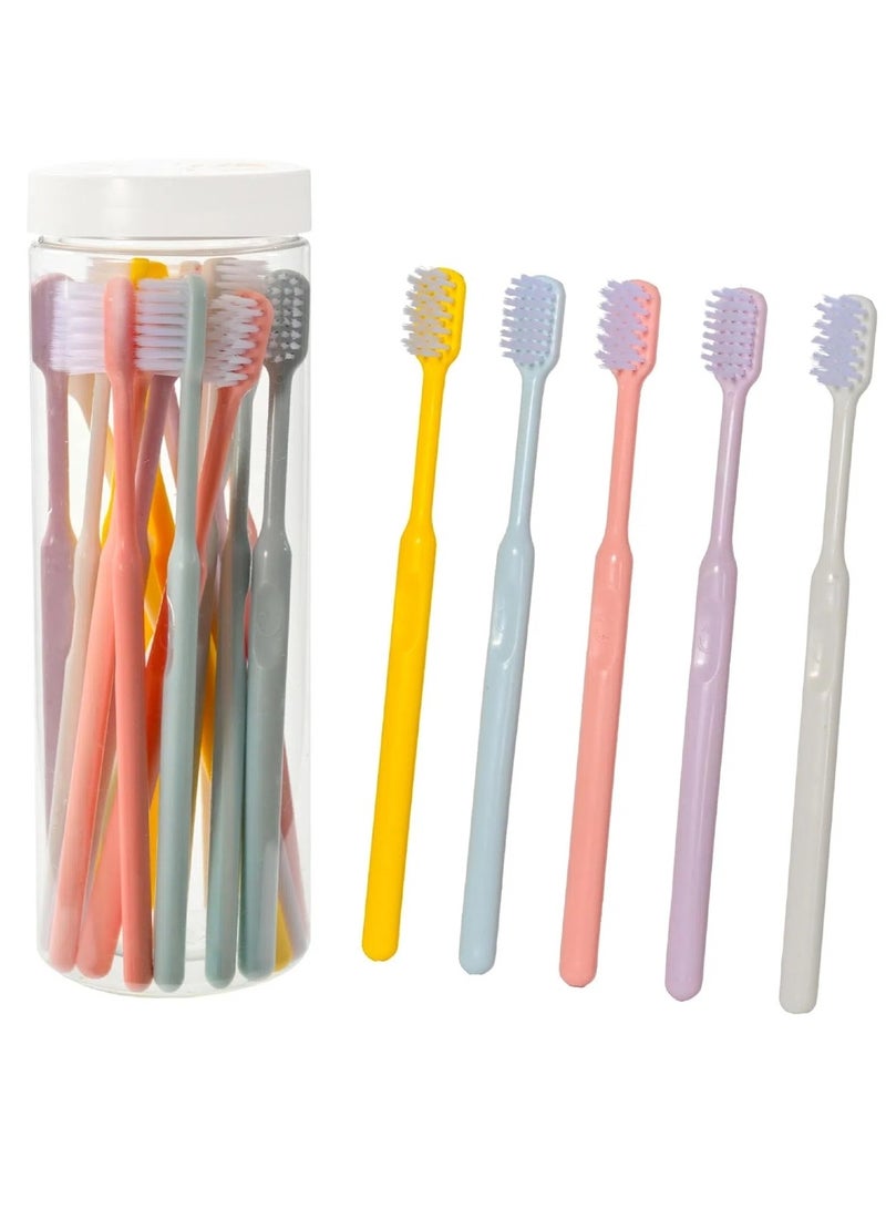 CHU DAI 20 Pieces Soft Bristle Toothbrush Manual Soft Toothbrush for Adults, Ultra Clean Toothbrush,Travel Hotel Toothbrush, Colors May Vary - Image 1
