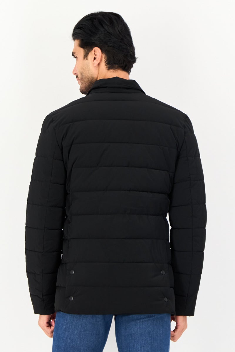 Celio Men Quilted Long Sleeve Puffer Jacket, Black - Image 3