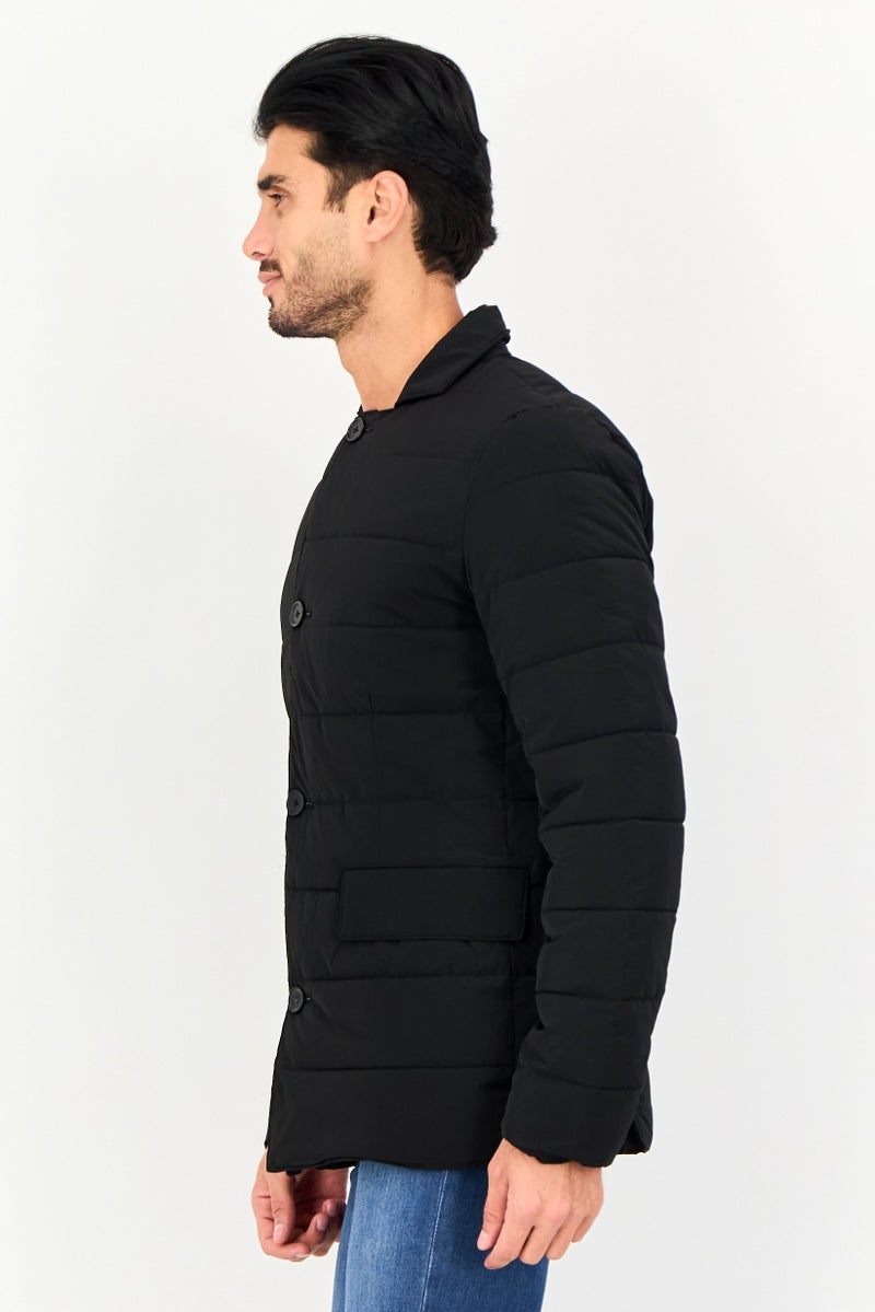 Celio Men Quilted Long Sleeve Puffer Jacket, Black - Image 4