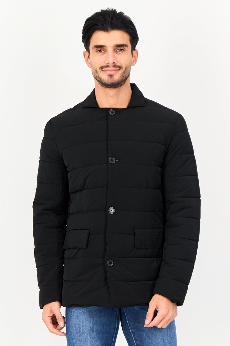 Celio Men Quilted Long Sleeve Puffer Jacket, Black - Image 1